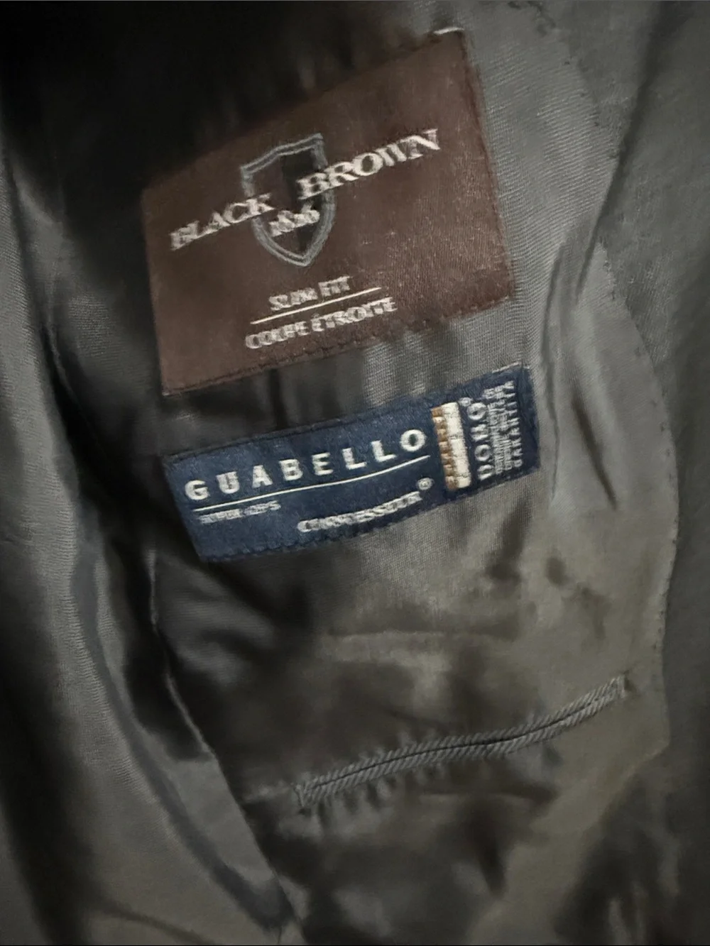 Black Brown 1826 Dark Gray Two-Button Suit Blazer